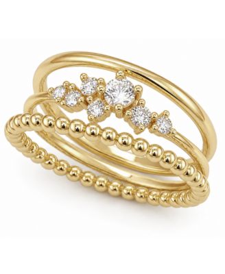 Cubic Zirconia Triple Stack Ring