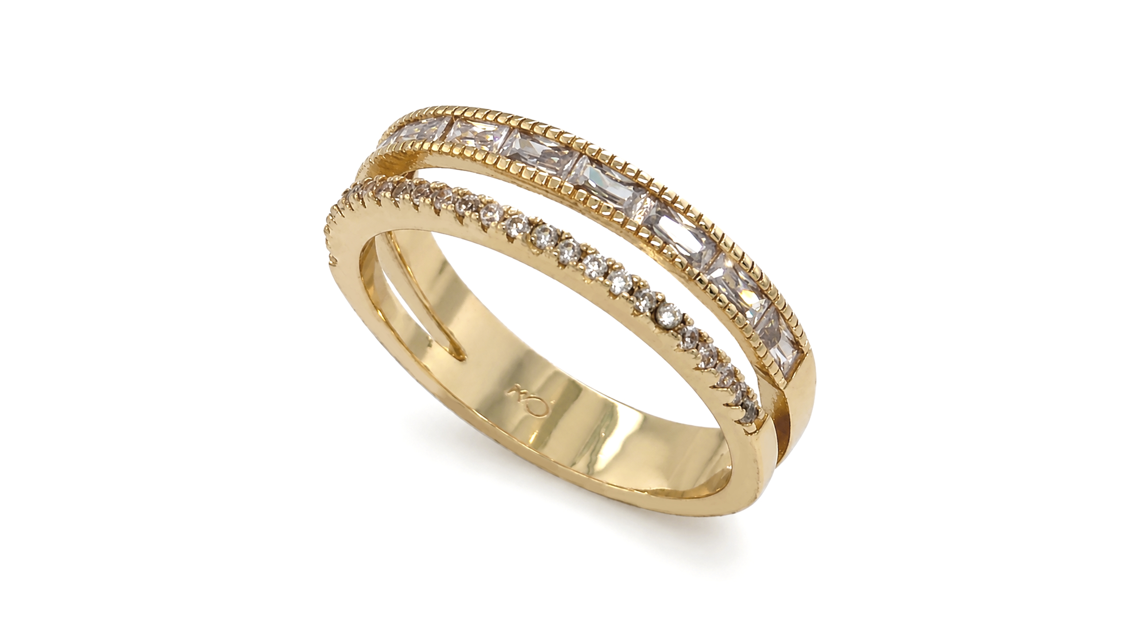 And Now This Cubic Zirconia Double Row Ring