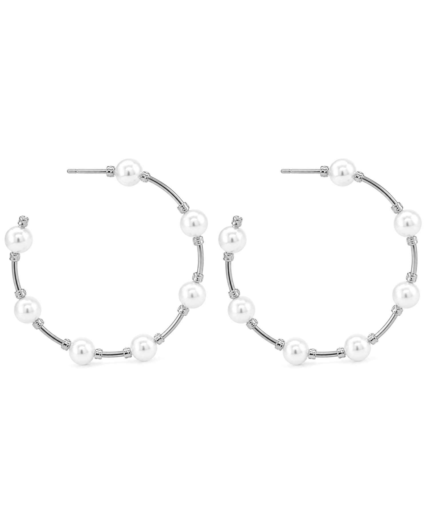 Imitation Pearl C Hoop Earring