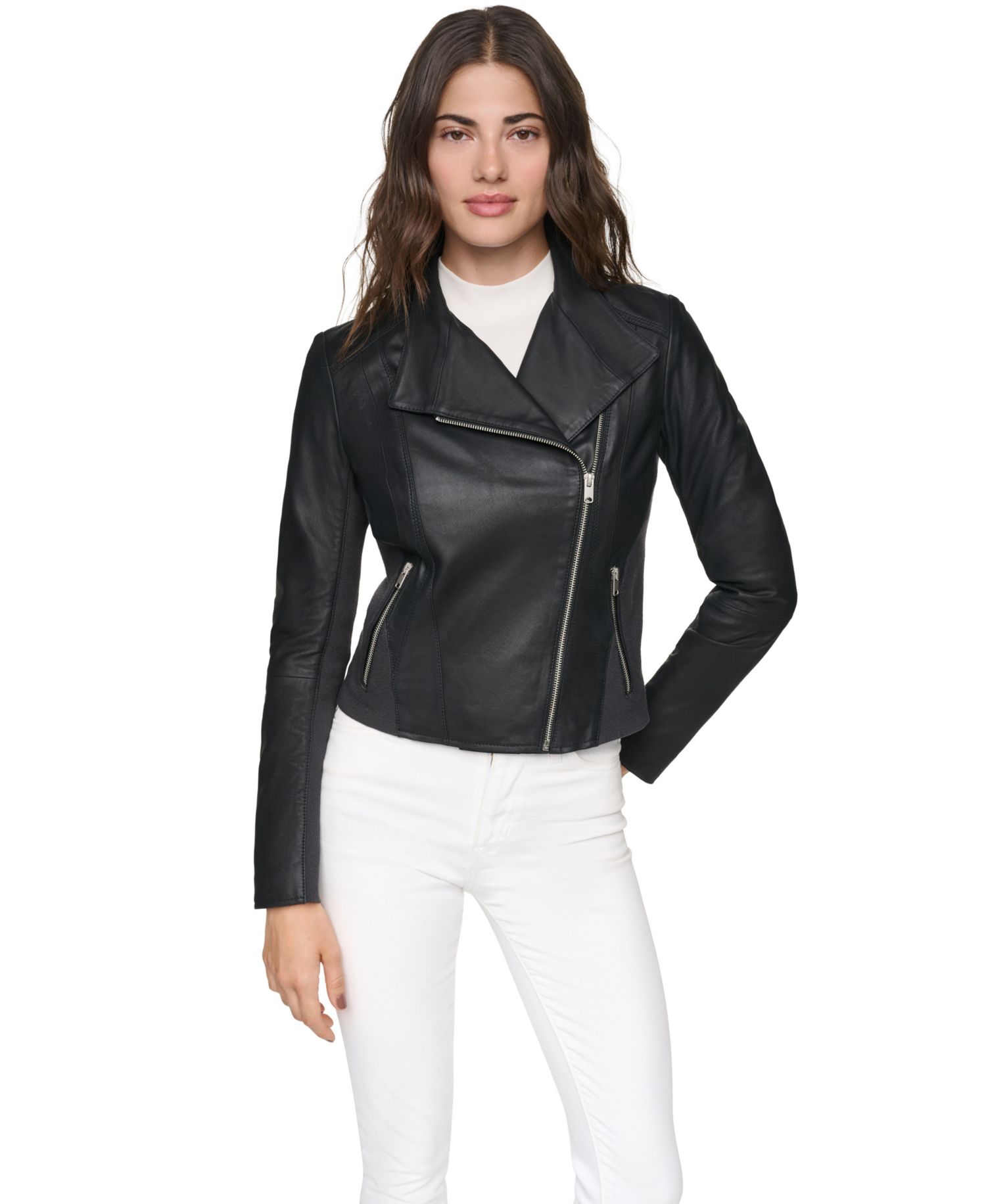 Women's Felix Fitted Leather Moto Jacket