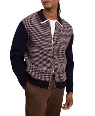Men's Mescal Waffle-Knit Zip-Front Merino Wool-Blend Jacket