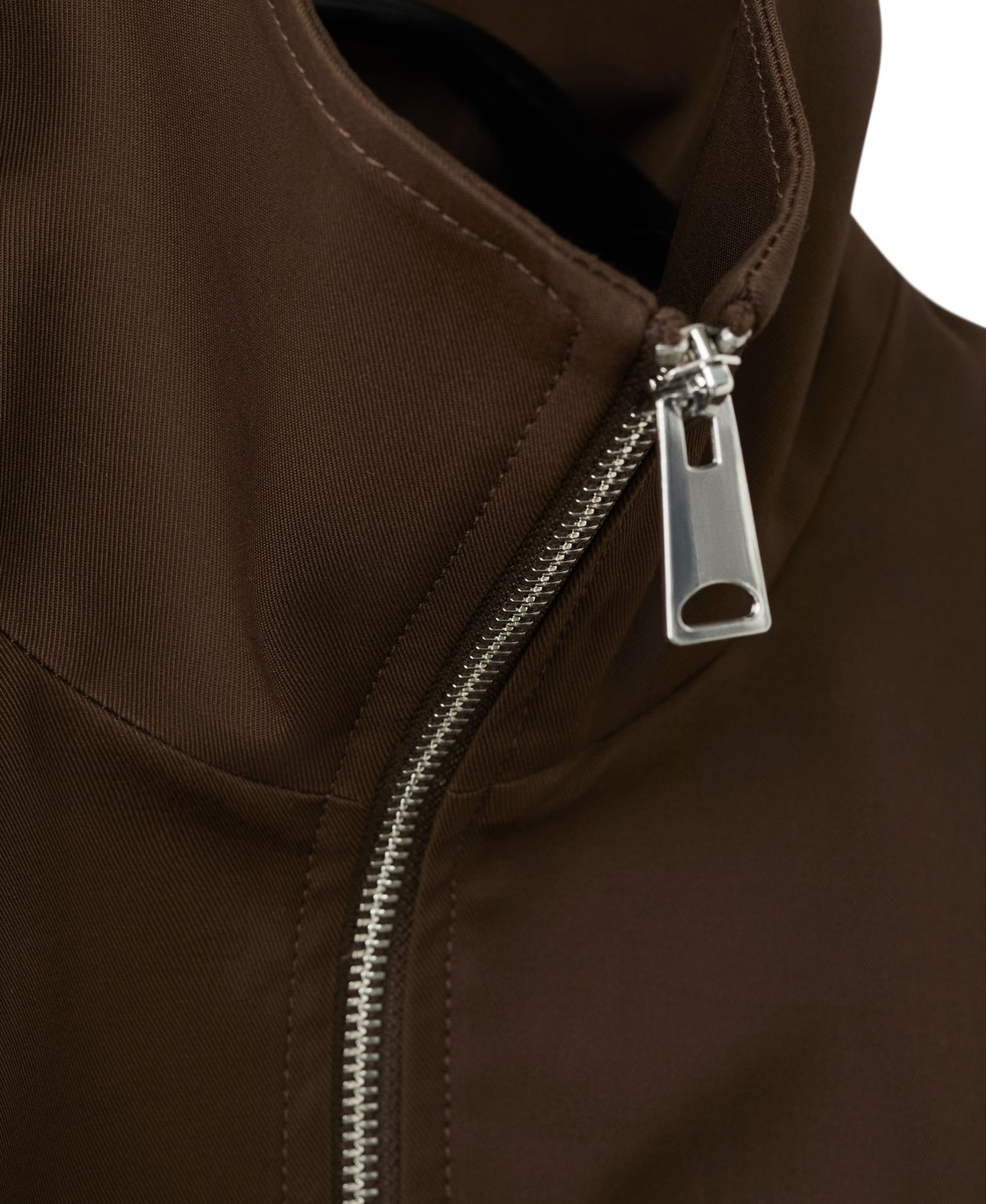 Women's Cropped Funnel-Neck Oversized Jacket