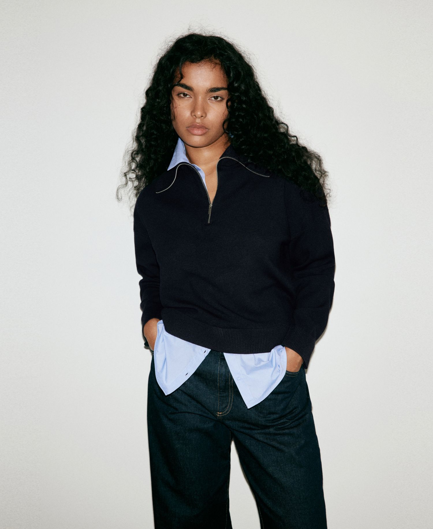 Women's Layered Collared Sweater