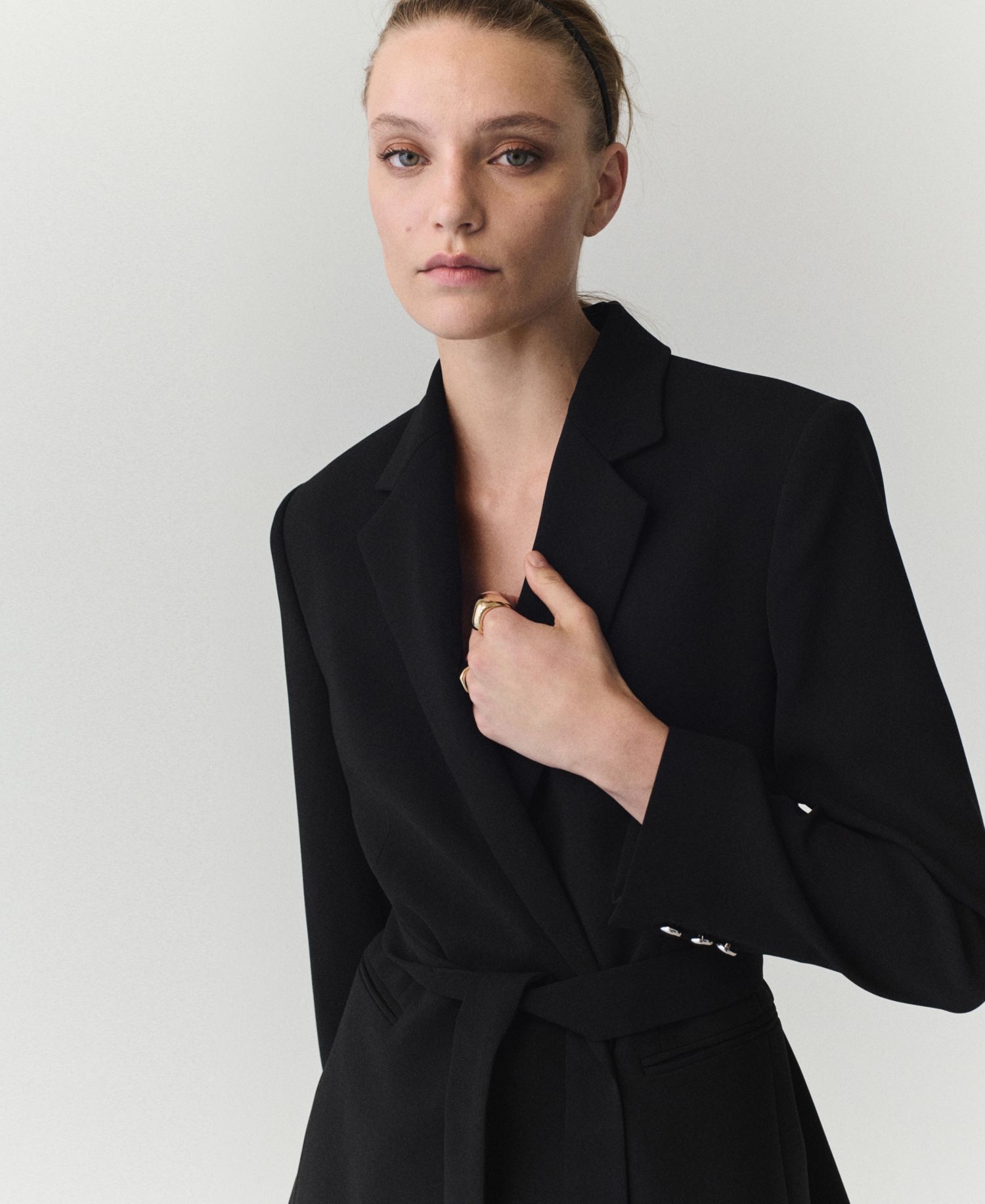 Women's Double-Breasted Belted Blazer