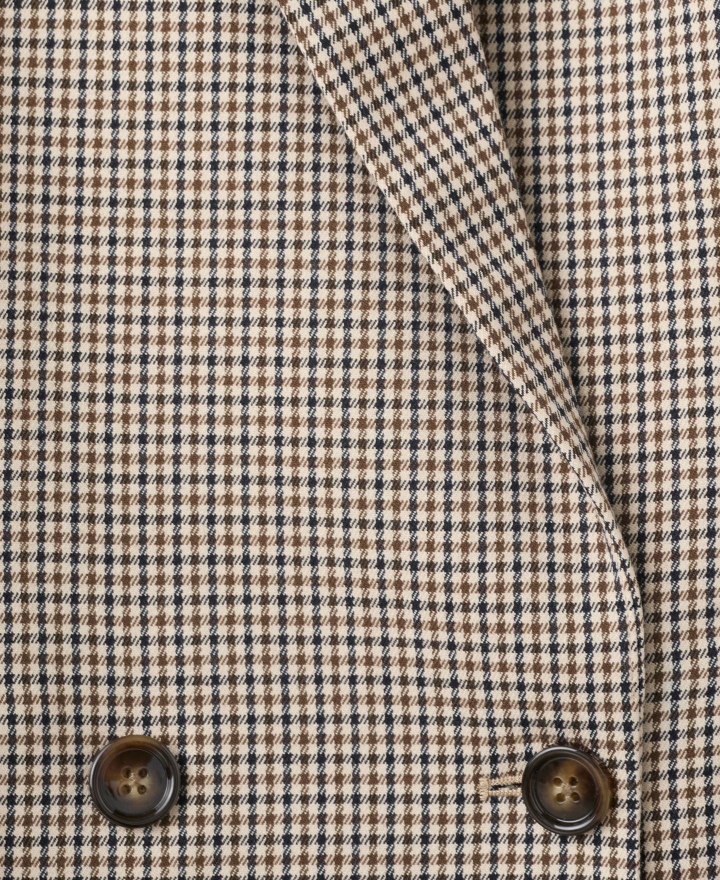 Женский пиджак MANGO Double-Breasted Micro-Houndstooth Notched Lapel Collar Blazer, цвет: Коричневый — фото 2