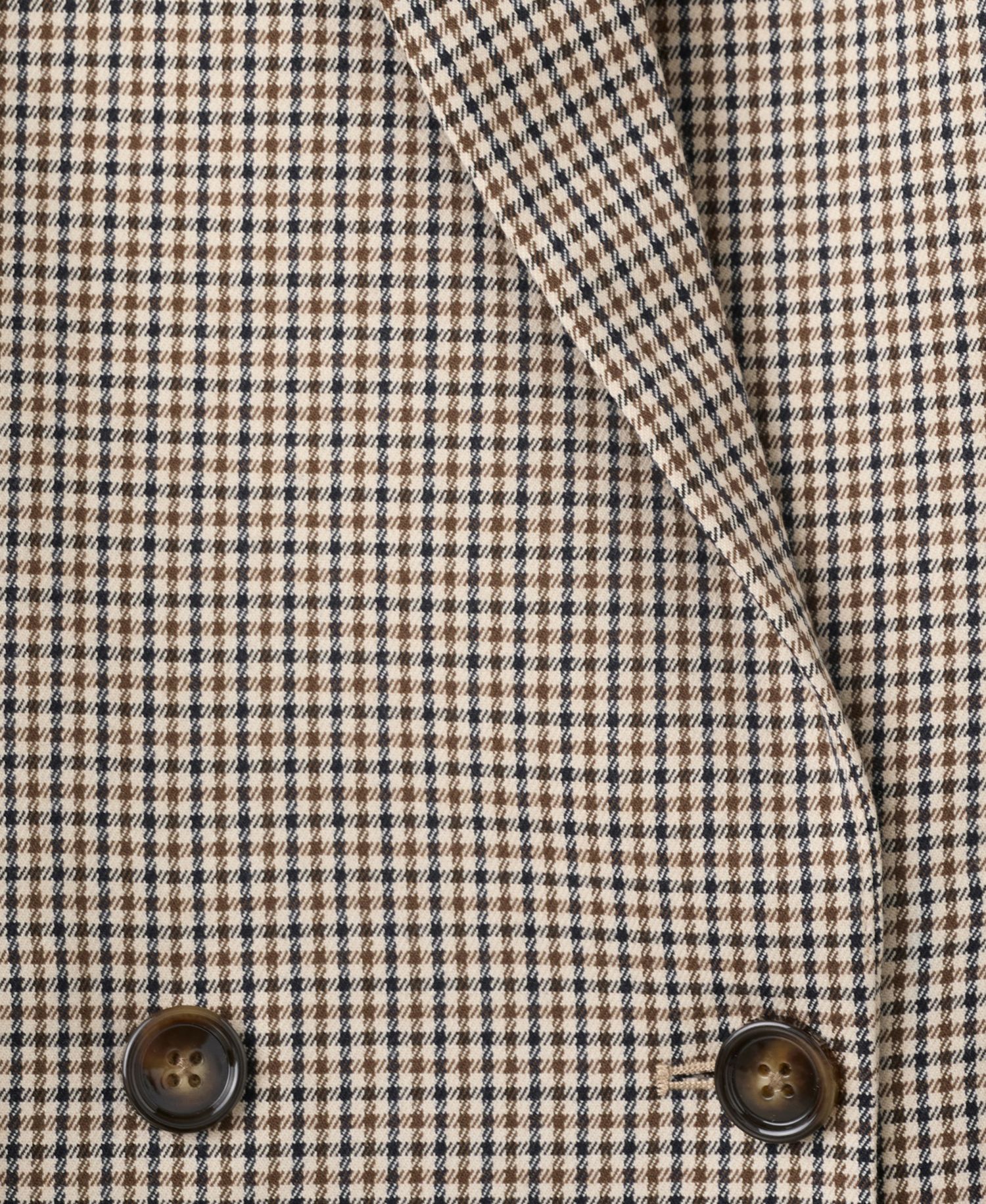 Women's Double-Breasted Micro-Houndstooth Notched Lapel Collar Blazer