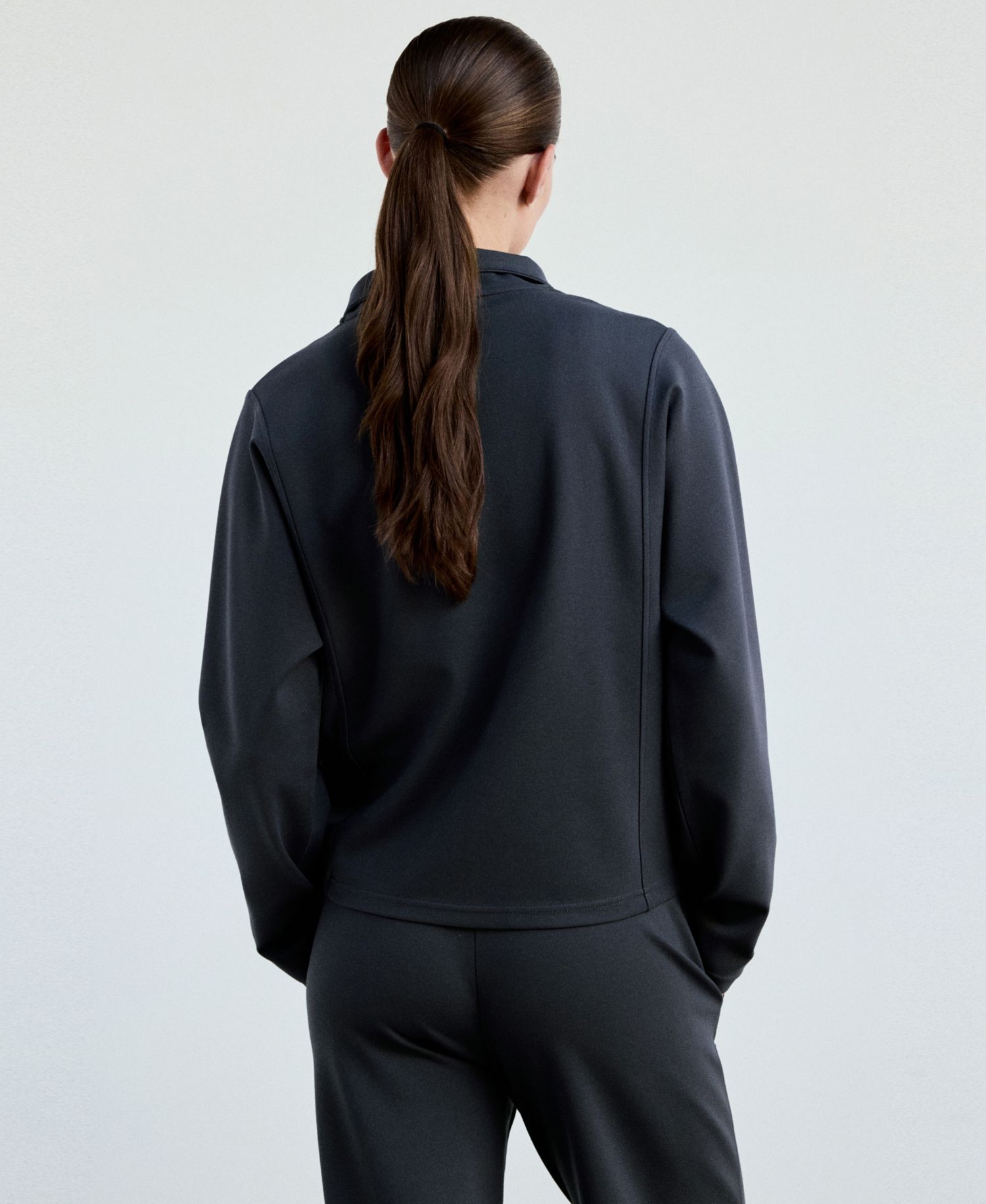 Women's Turtleneck Zip Viscose-Blend Sweatshirt