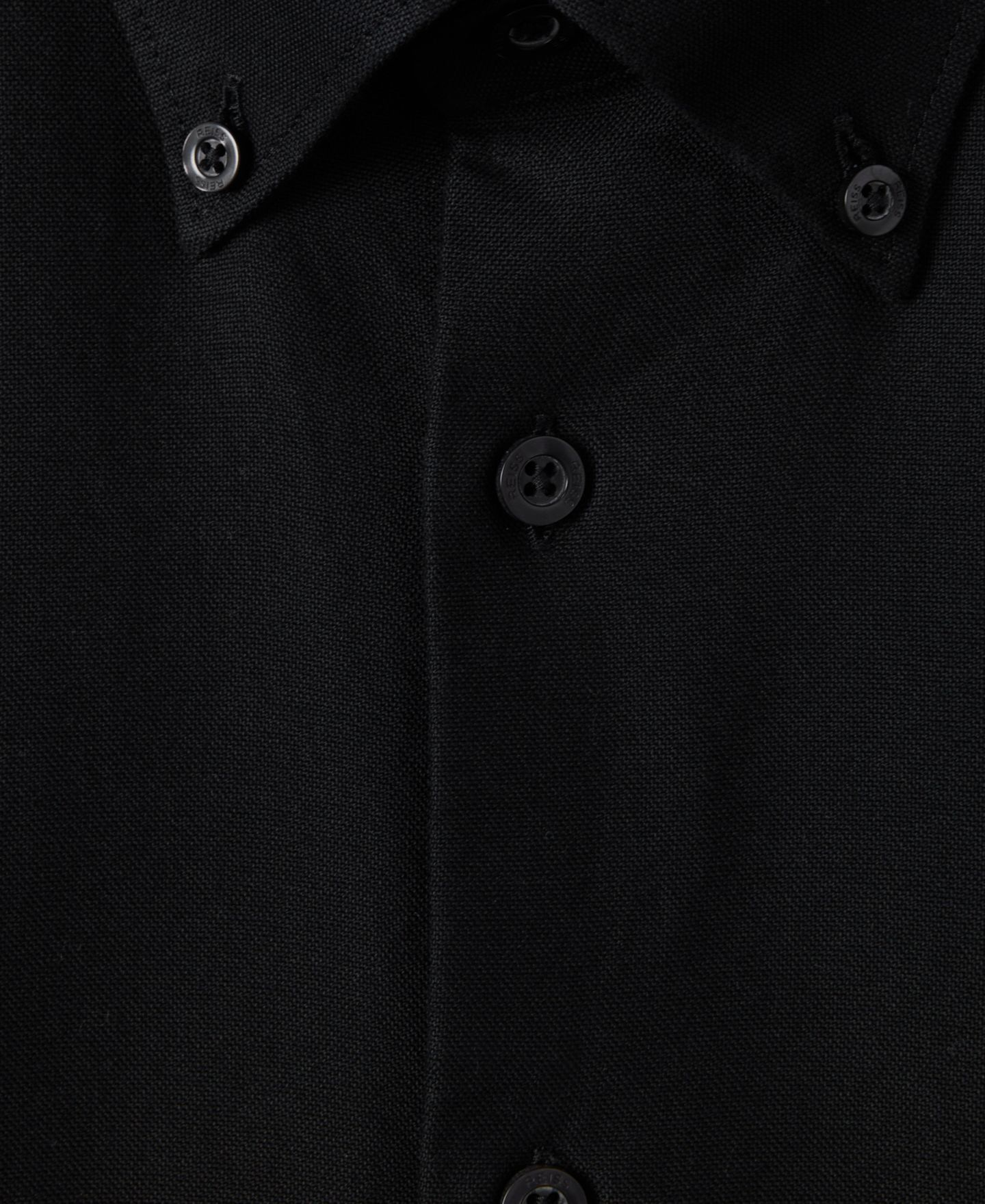 Мужская рубашка REISS Greenwich Slim-Fit Button-Down Collar Cotton Oxford, цвет: Чёрный — фото 3