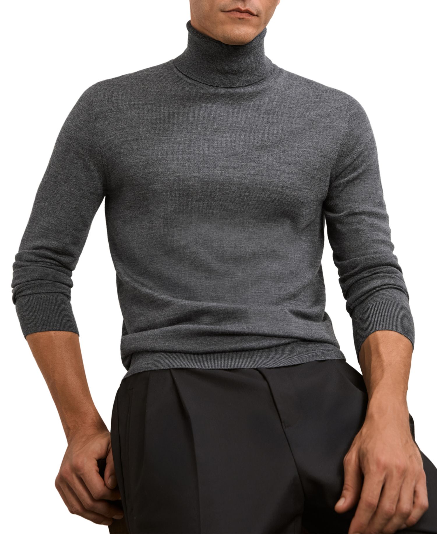 Men's Caine Merino Wool Turtleneck Slim-Fit Sweater