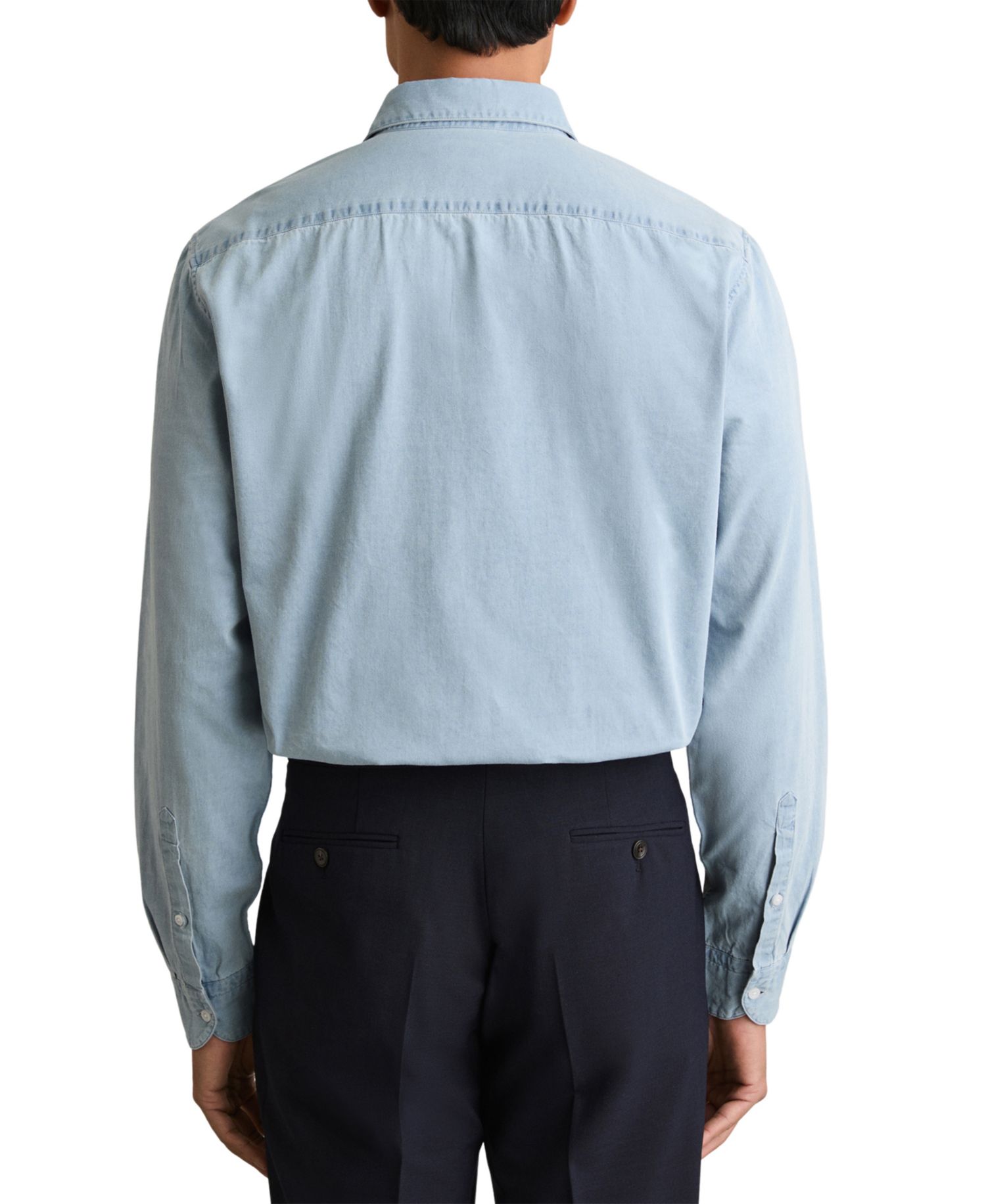 Men's Draper Cutaway Collar Regular-Fit Chambray Shirt