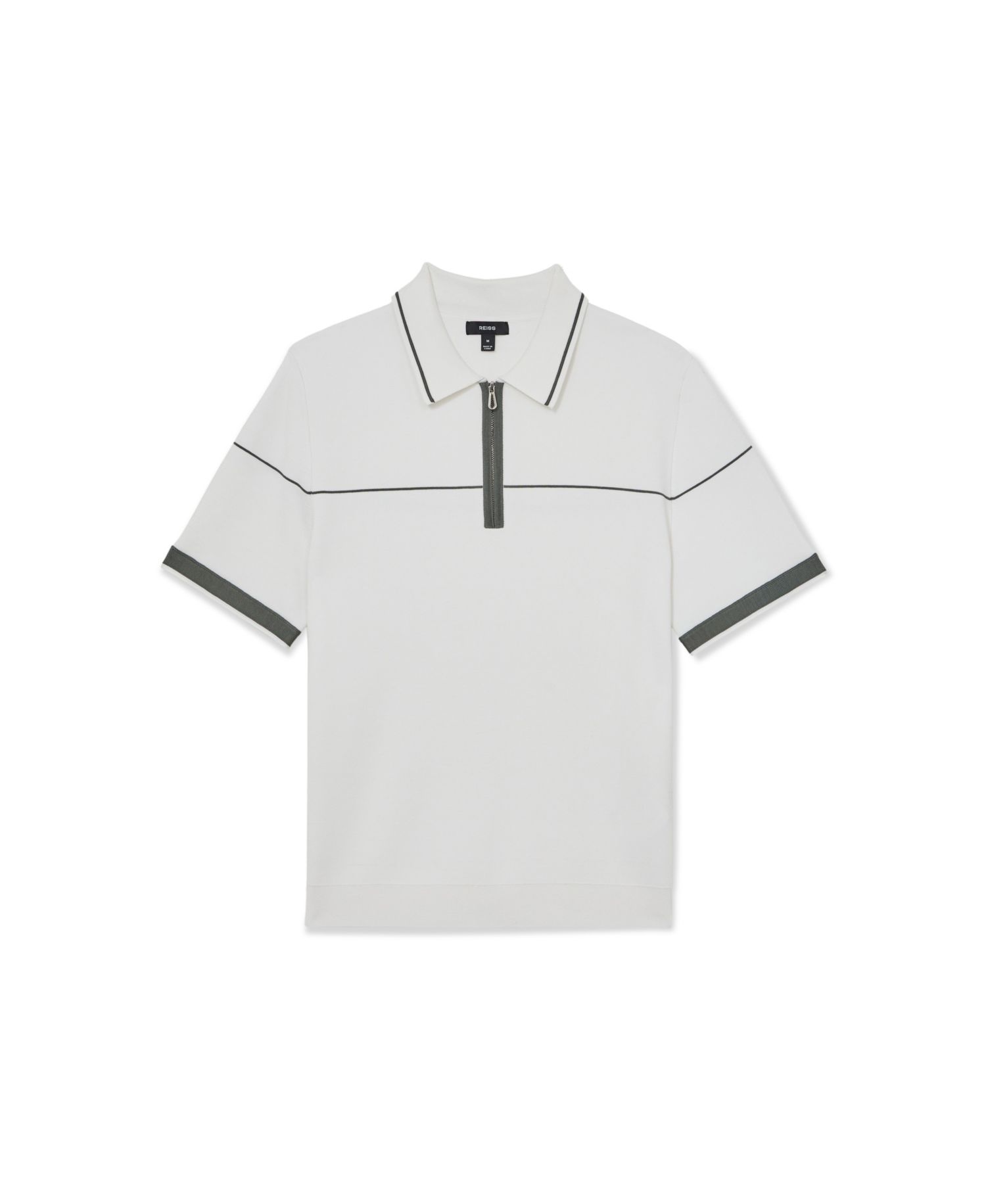 Men's Bradford Slim-Fit Half-Zip Contrast-Tipping Polo Shirt