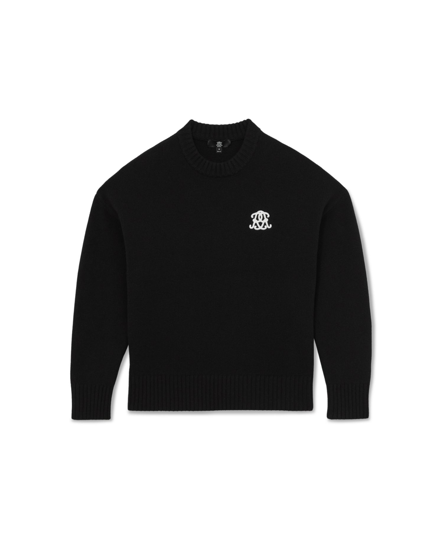 Men's Archibald Embroidered Monogram Crewneck Wool Sweater
