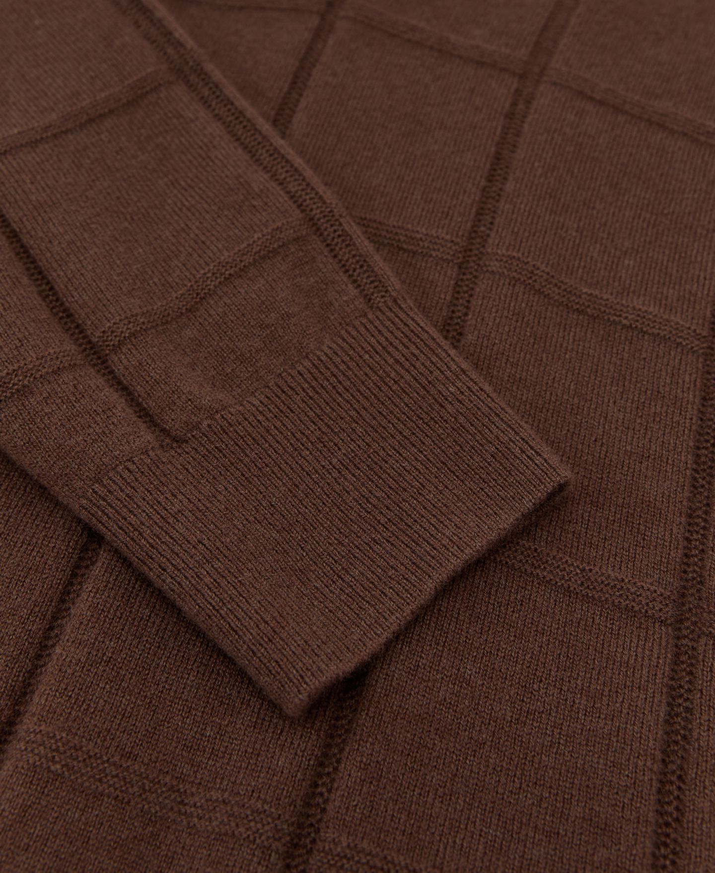 Мужской свитер REISS Compton Square-Knit Dropped-Shoulder Wool Polo Jumper, цвет: Табачный коричневый — фото 3