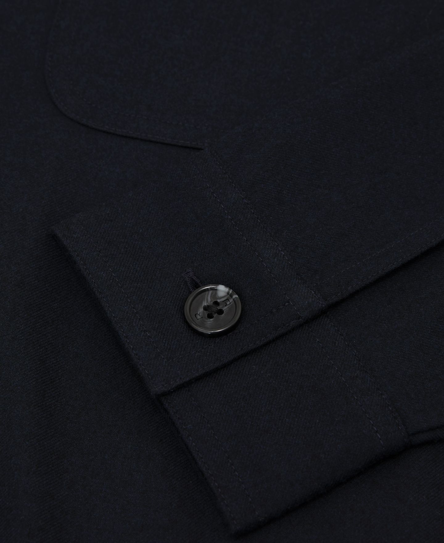 Мужская рубашка REISS Penge Brushed Wool-Blend Twin-Pocket Overshirt, цвет: Тёмно-синий — фото 3