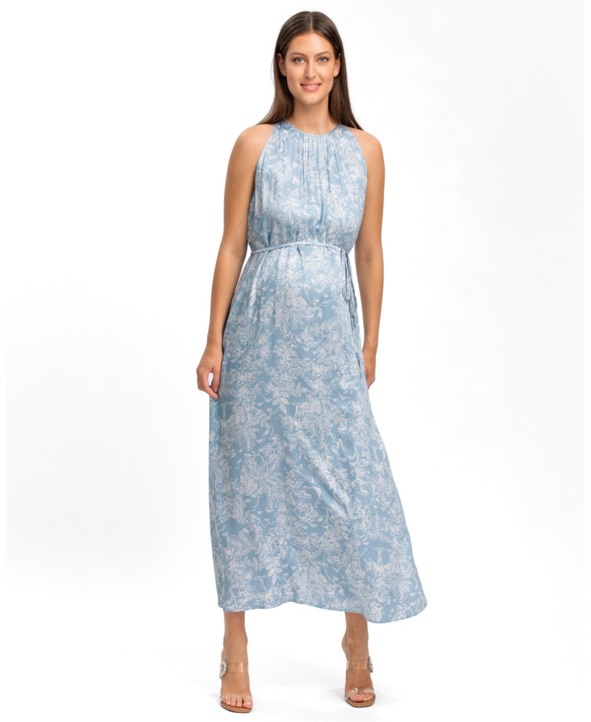 Pietro Brunelli Maternity Francesca Halter Sleeveless Maxi Dress