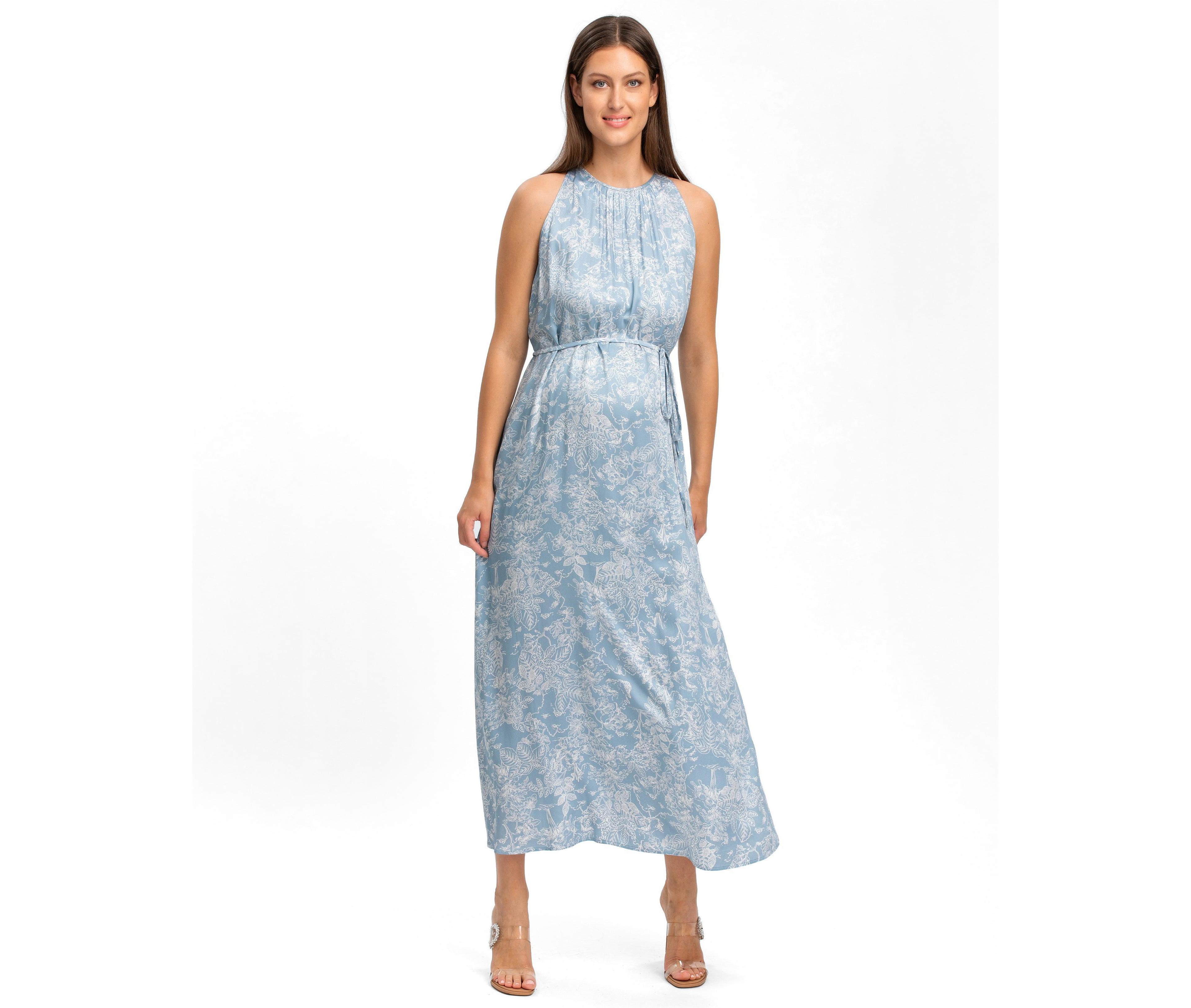Pietro Brunelli Maternity Francesca Halter Sleeveless Maxi Dress