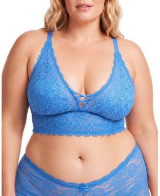 Plus Size Lace Wireless Halter XO Bralette