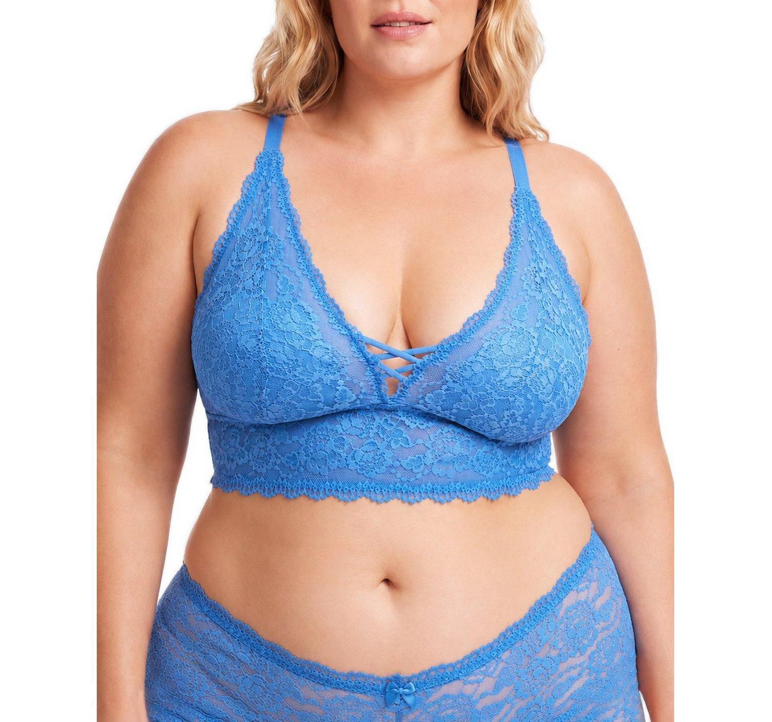 Plus Size Lace Wireless Halter XO Bralette