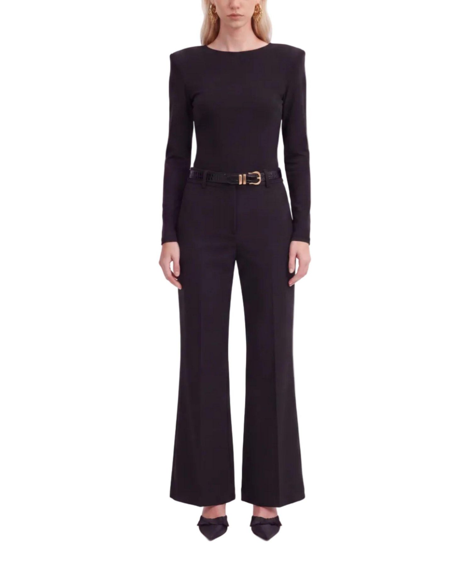 Women's Belted Straight Leg Trousers
