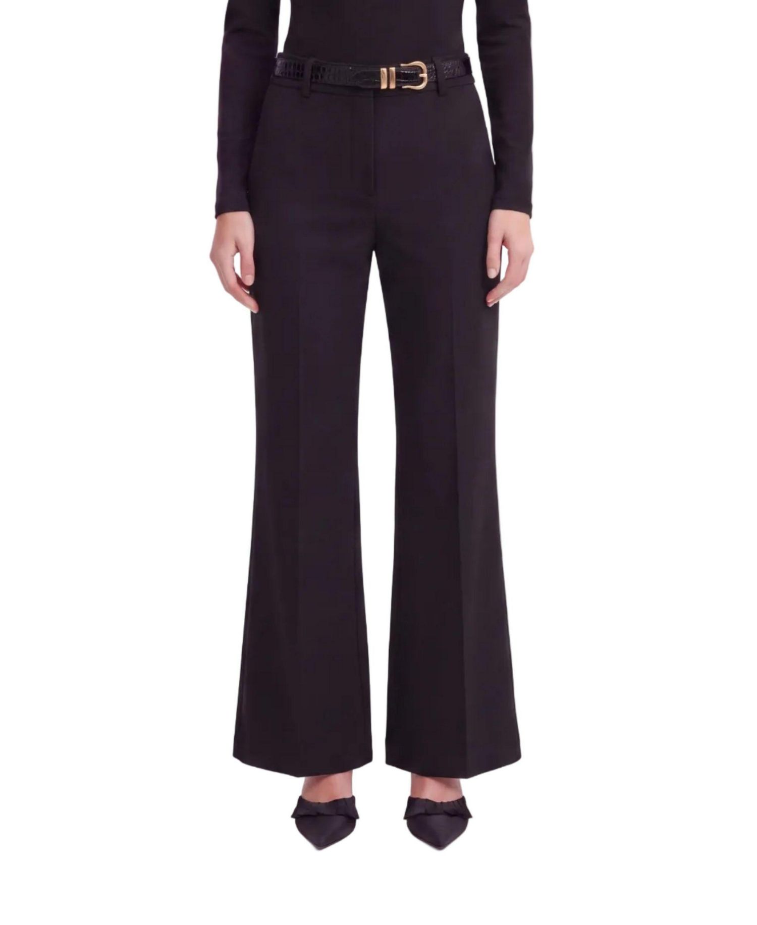 Women's Belted Straight Leg Trousers