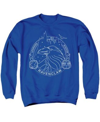 Men's Ravenclaw Line Art Badge Graphic Long-Sleeve Crewneck Sweatshirt