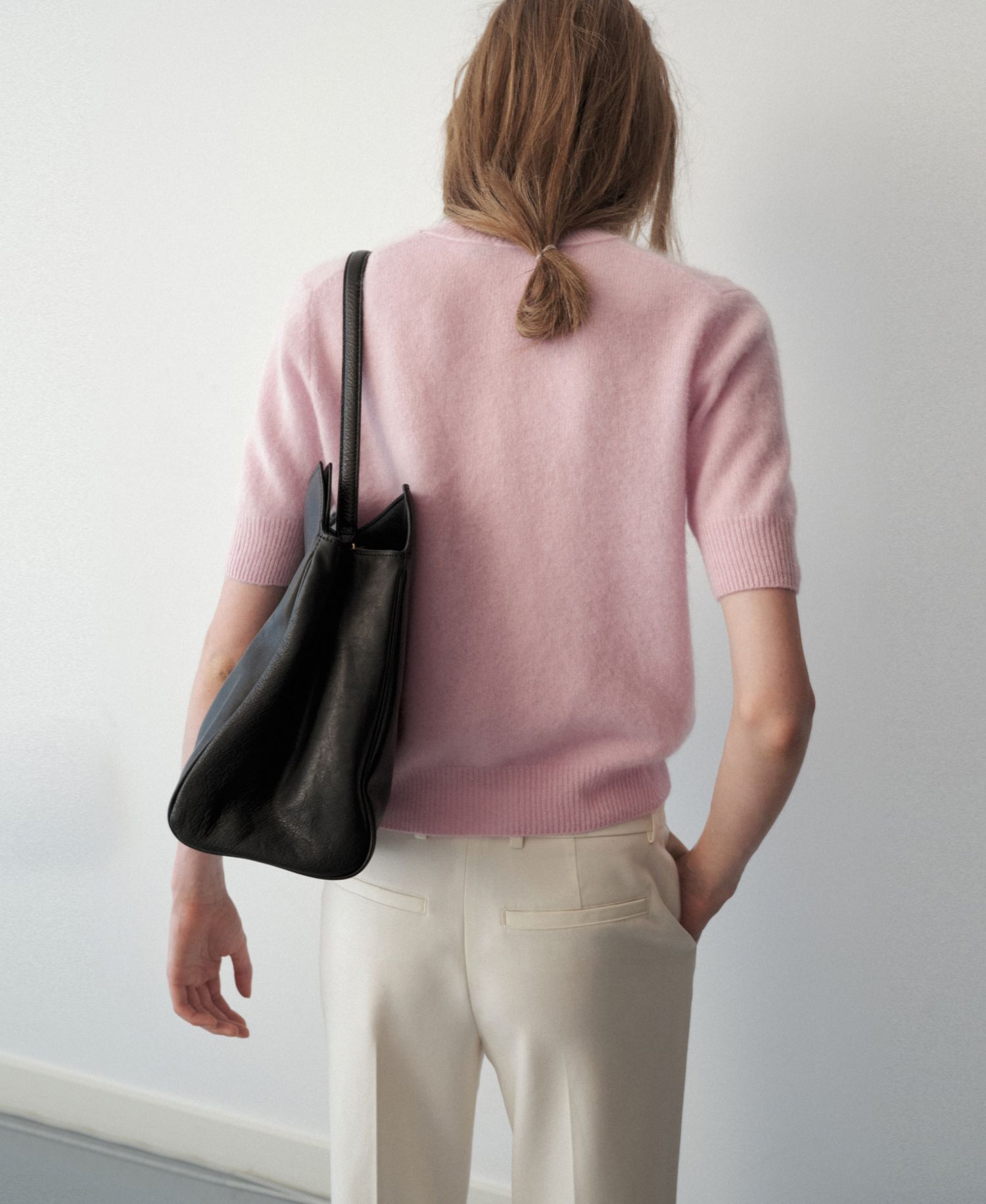 Women's Selection Wool Crewneck Short-Sleeved Sweater