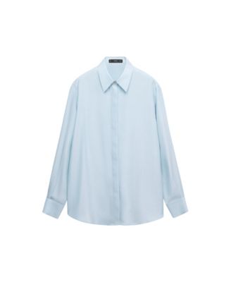 Women's Selection Long-Sleeve Oversized Button-Up Blouse