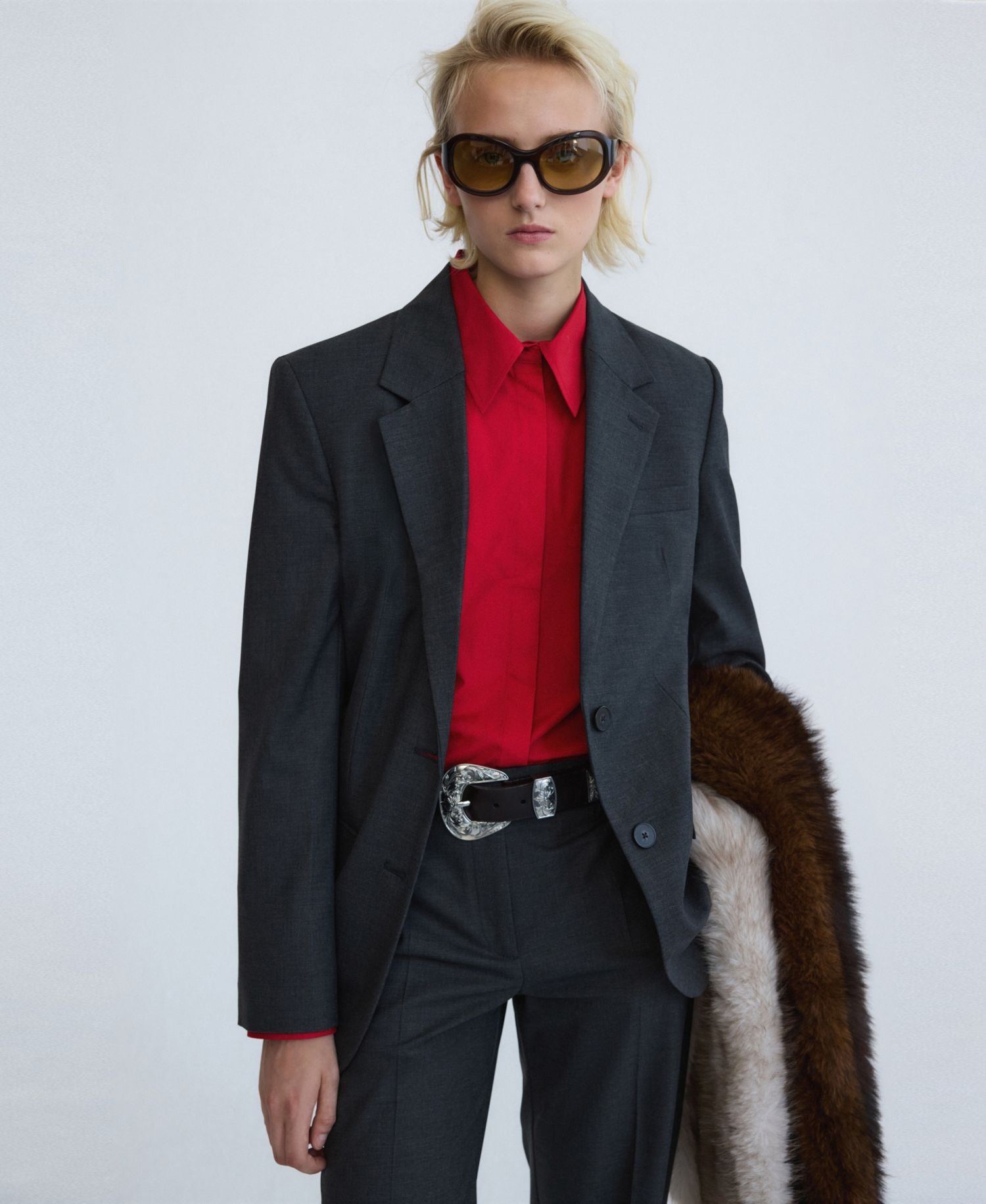 Women's Selection Wool-Blend Stretch Boyfriend Blazer