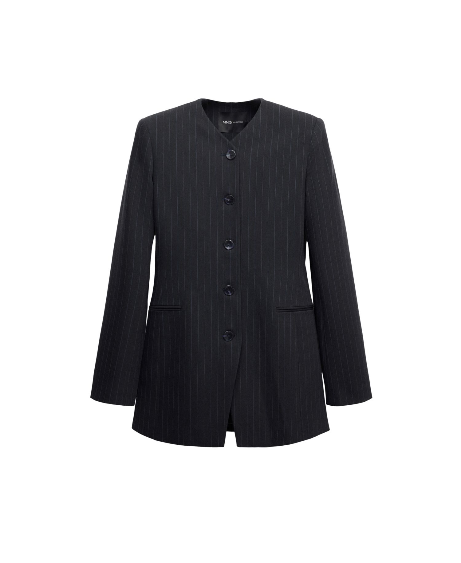 Women's Selection Pinstripe V-Neck Wool-Blend Blazer