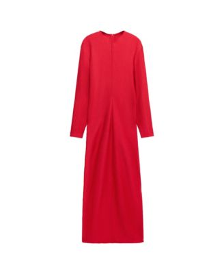 Women's Selection A-Line Midi Long-Sleeve Dress