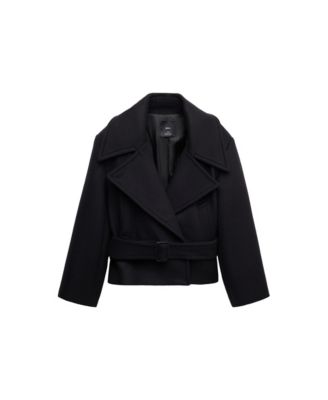 Women's Selection Oversized Wool-Blend Belted Coat