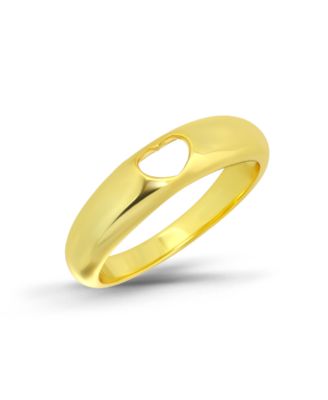 14K Gold Plated Open Heart Pinky Ring