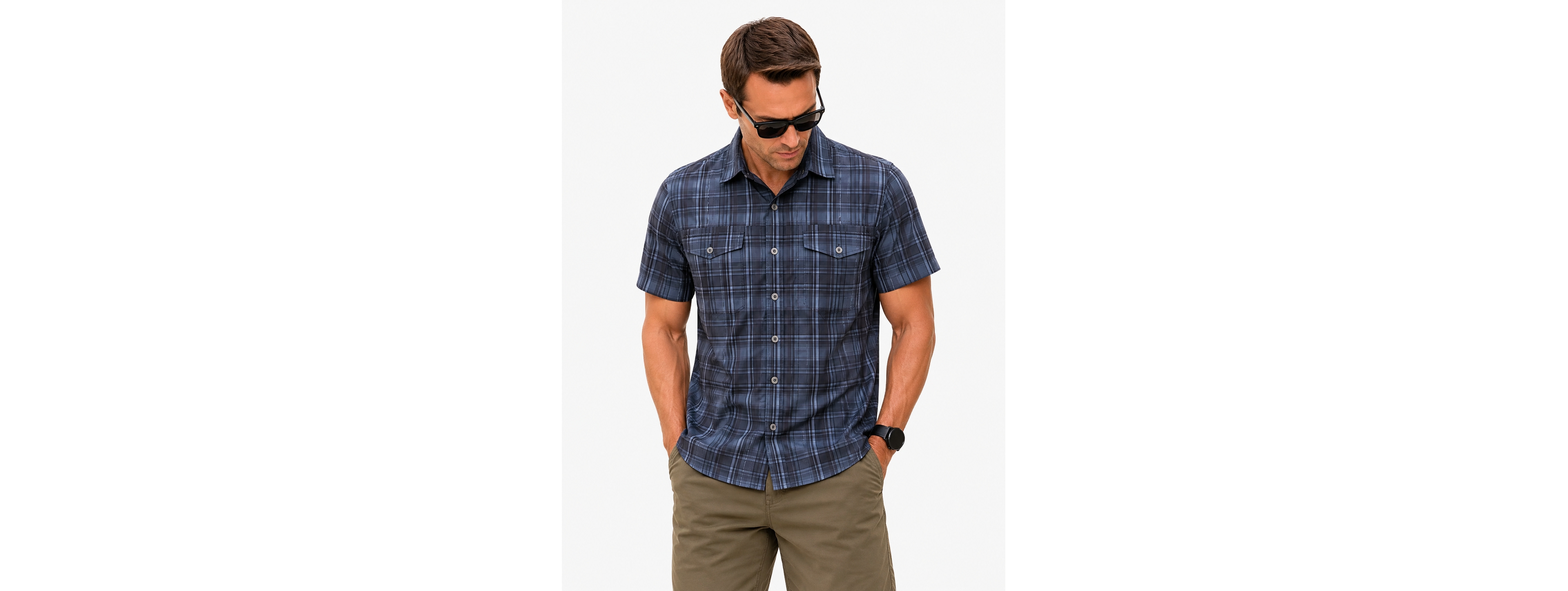 Spyder Men's Seaside Plaid Short-Sleeve Regular-Fit Shirt