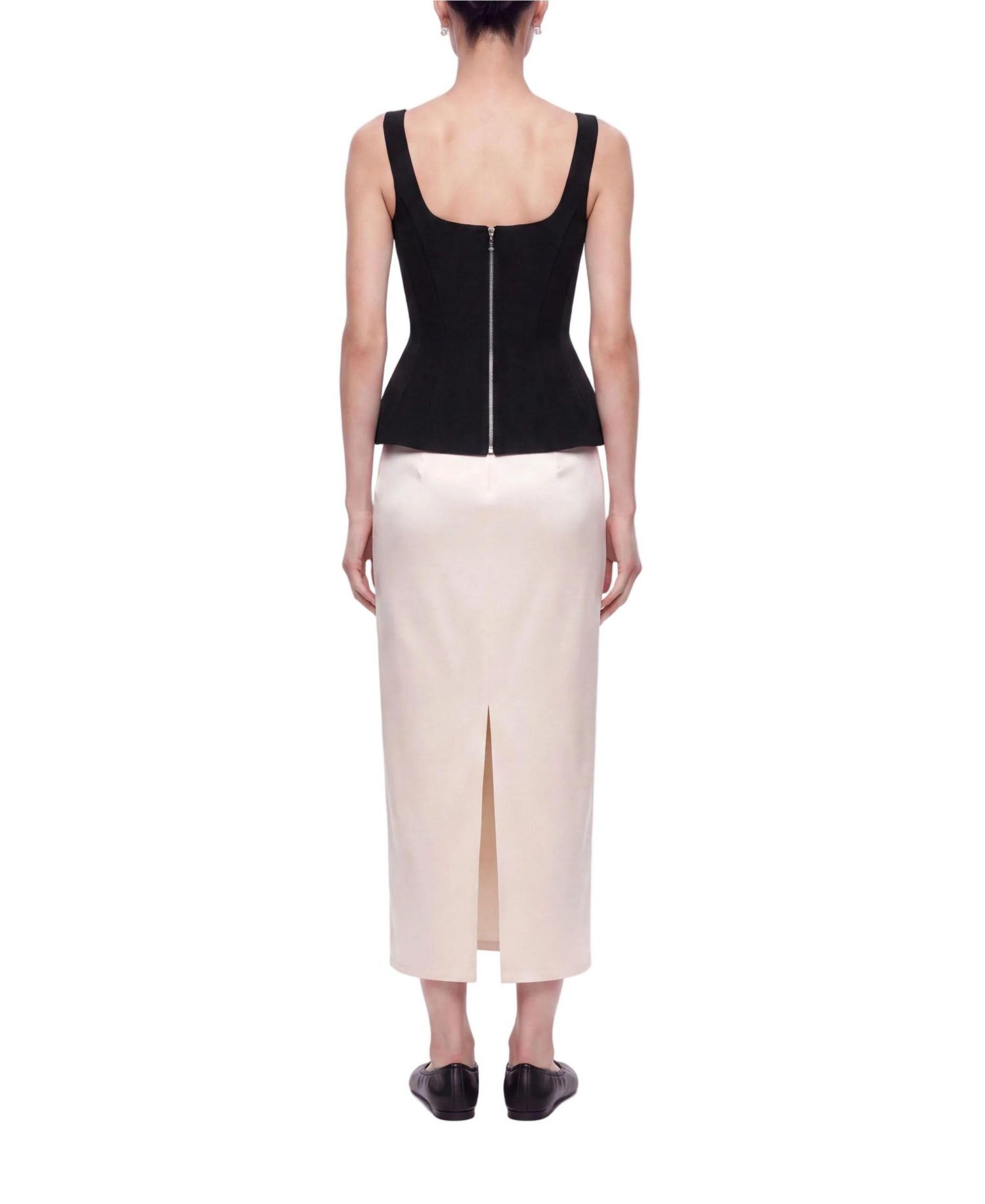 Women's Boned Square Neck Peplum Bustier Top