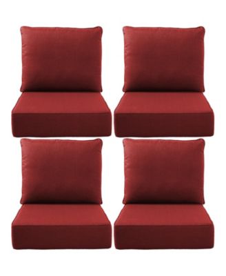 24"x22"x6" Patio Thick Cushions and Pillows Set - Deep Seat Indoor/Outdoor Water and Fade Resistant