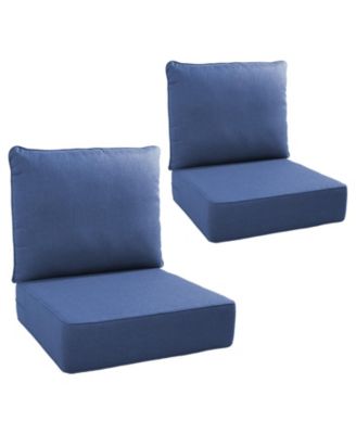 24"x22"x6" Patio Thick Cushions and Pillows Set - Deep Seat Indoor/Outdoor Water and Fade Resistant