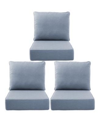 24"x22"x6" Patio Thick Cushions and Pillows Set - Deep Seat Indoor/Outdoor Water and Fade Resistant