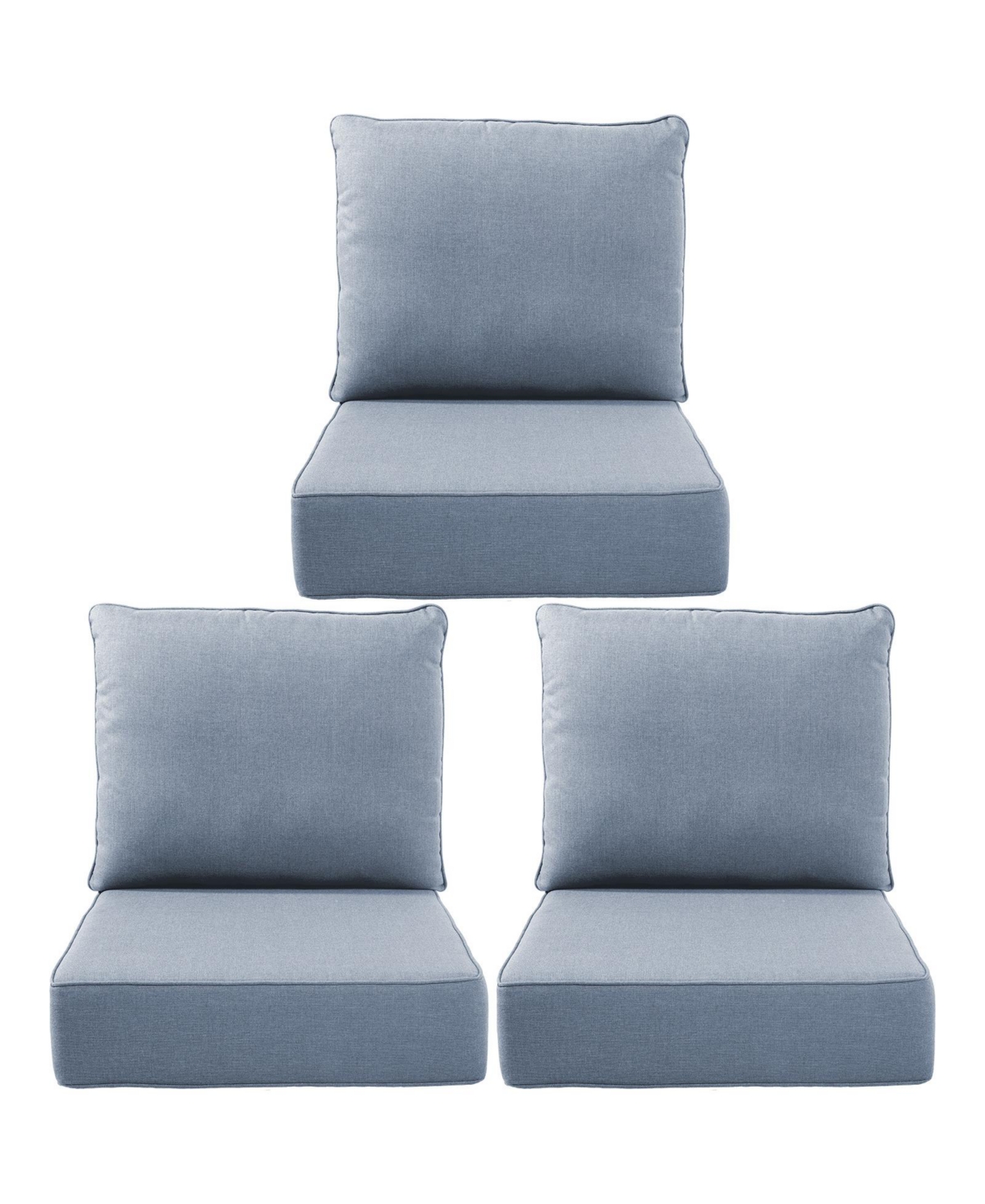 Bellefurn 24"x22"x6" Patio Thick Cushions and Pillows Set
