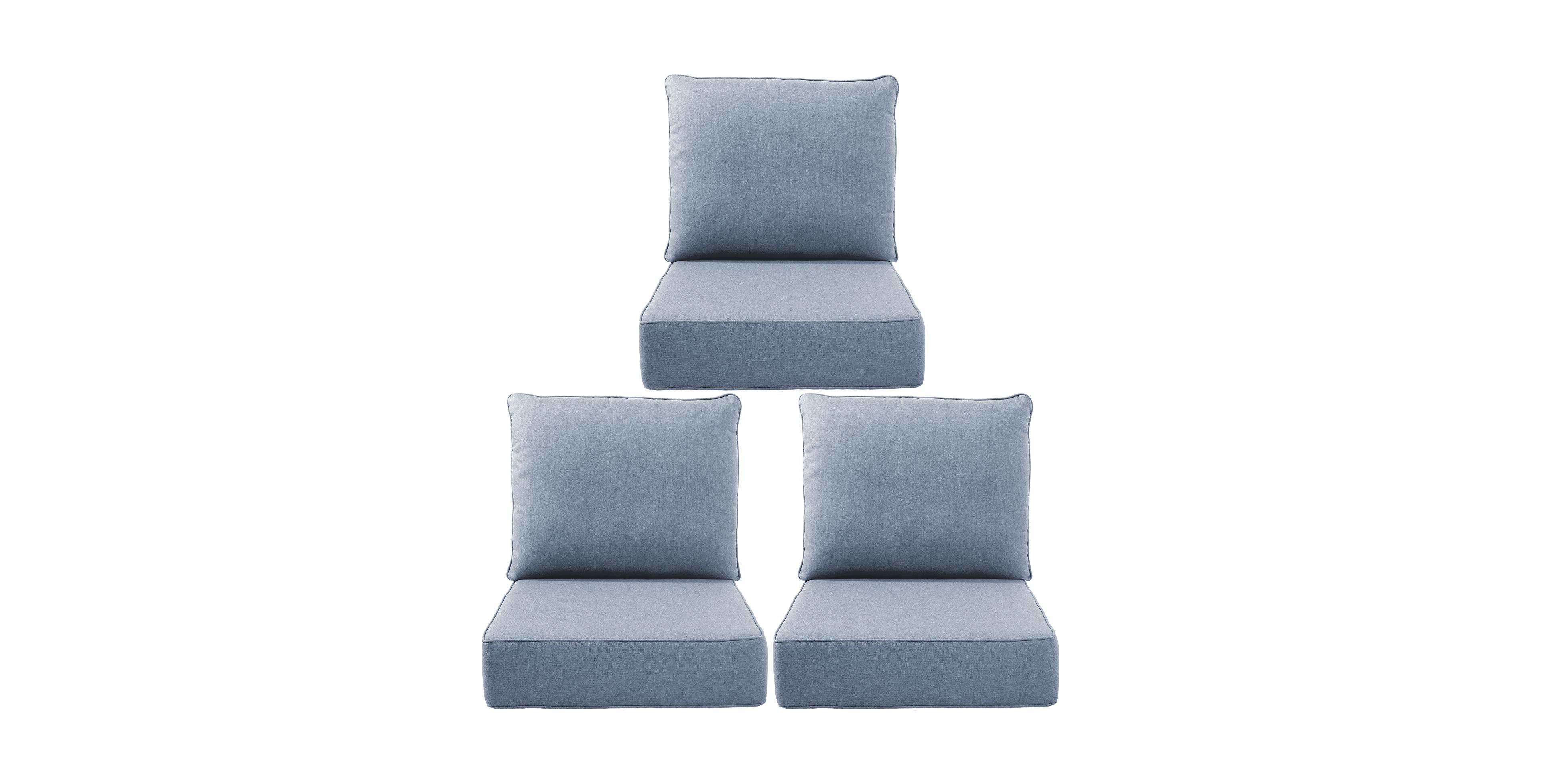 Bellefurn 24"x22"x6" Patio Thick Cushions and Pillows Set