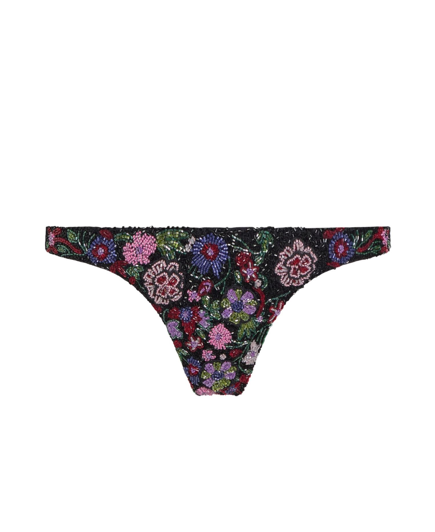Women's Fleur 3D Hand-Beaded Floral Cheeky Bikini Bottom