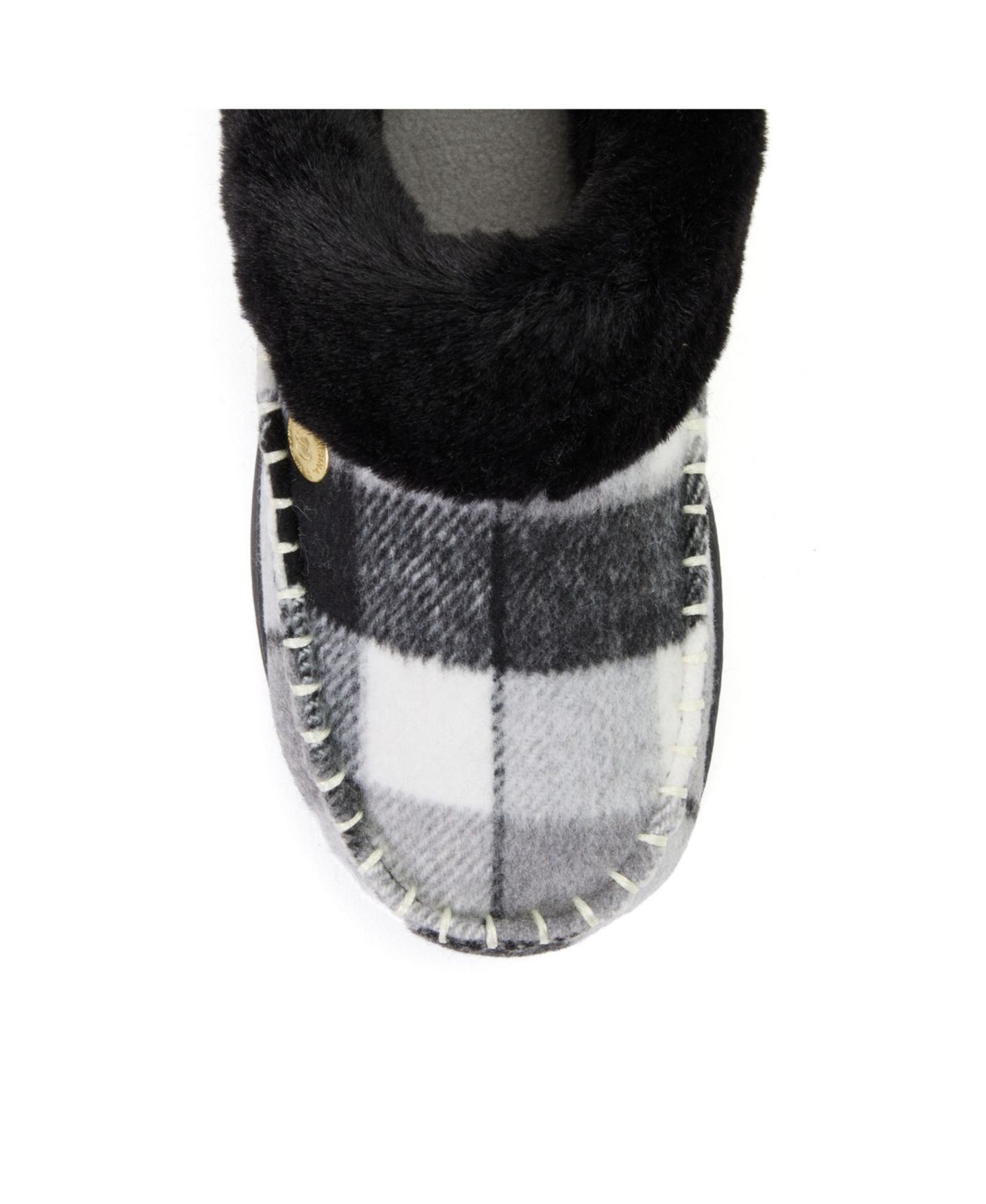 Женские сабо Dearfoams Nyla Plaid Moc Toe Clog Slippers, цвет: Чёрный клетчатый — фото 7