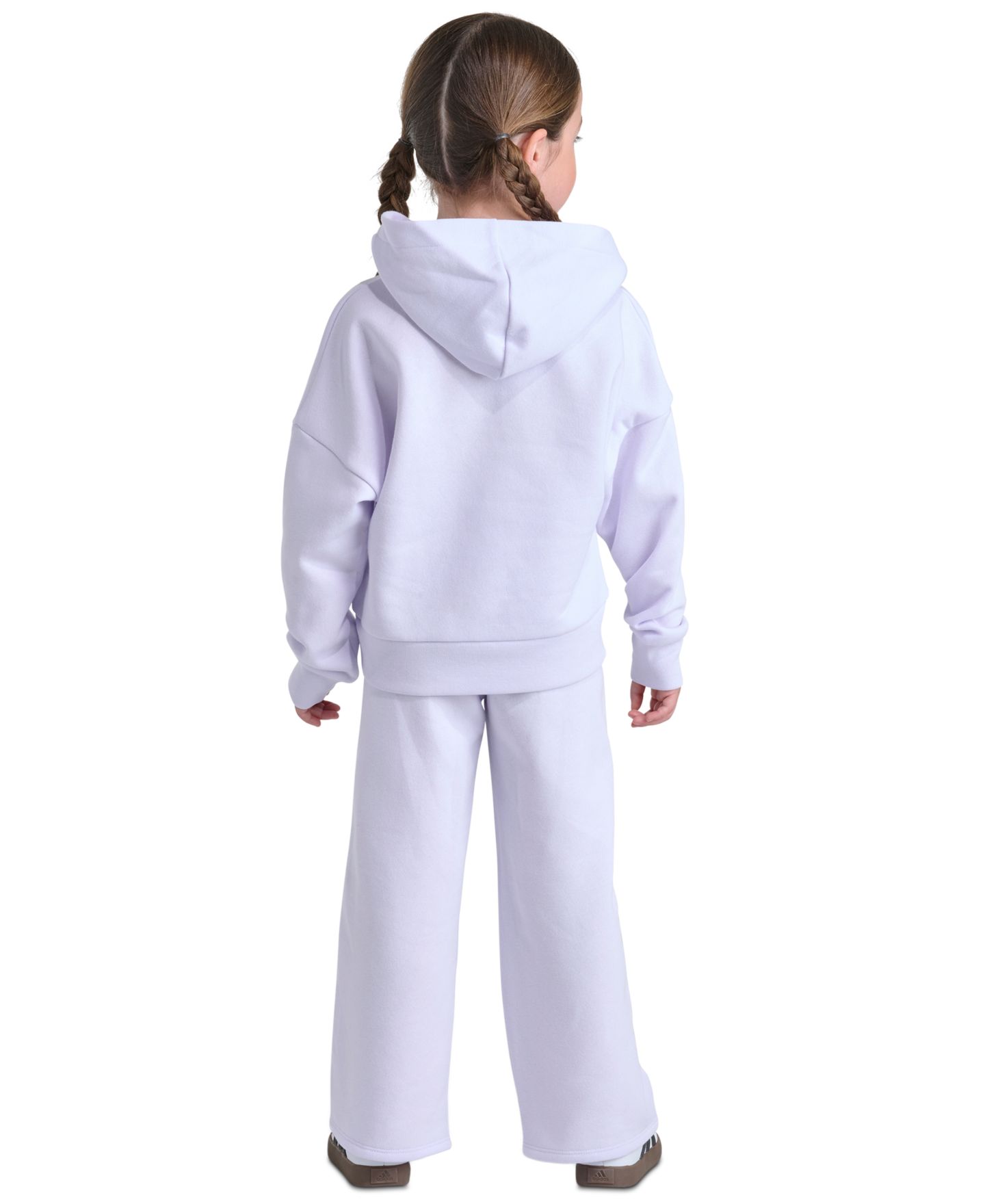 Комплект adidas Pullover Hoodie and Wide-Leg Pants, 2-Piece Set для девочек, цвет: Фиолетовый — фото 6