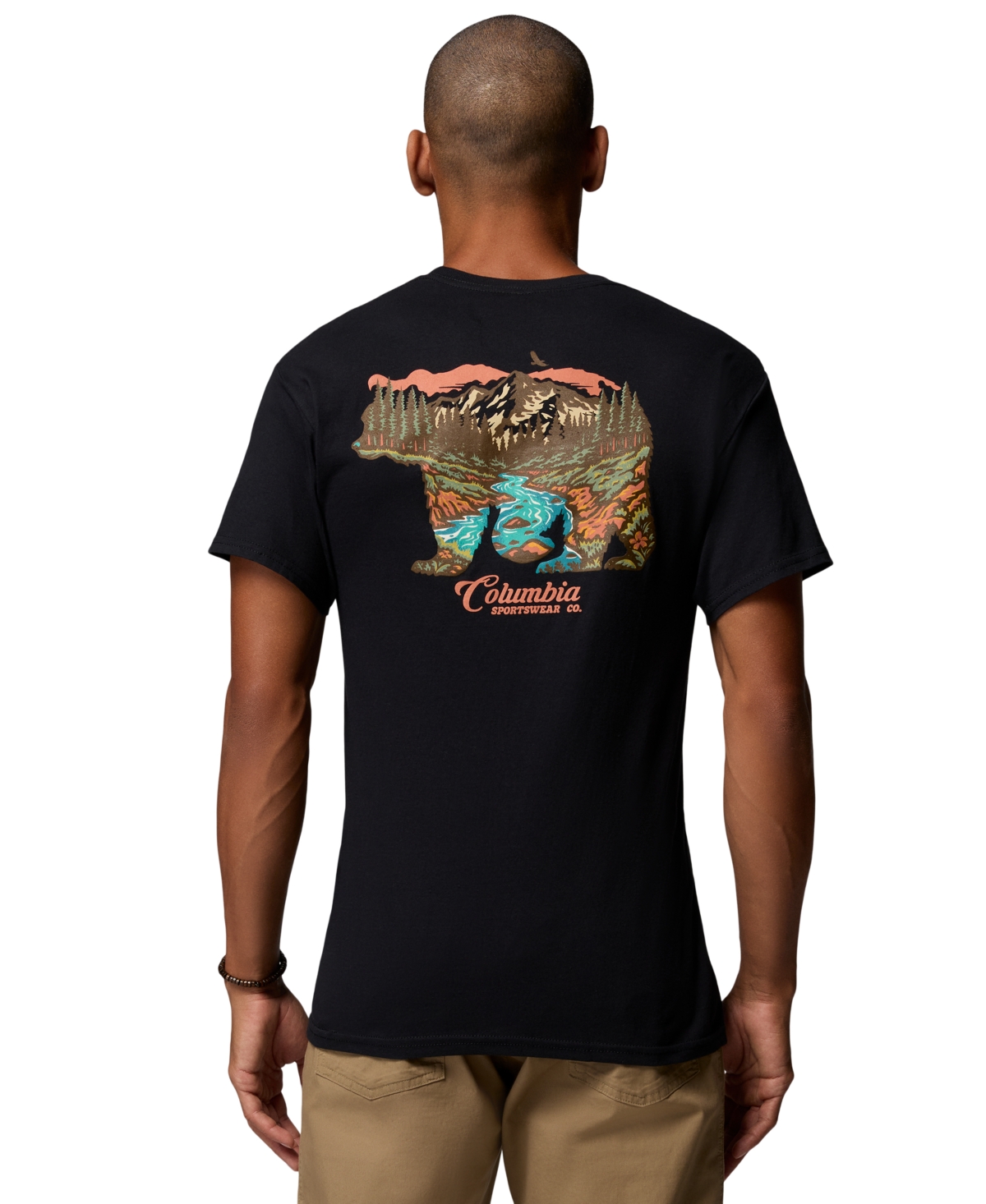 Columbia Men's Graphic Regular-Fit Cotton T-Shirt - Black