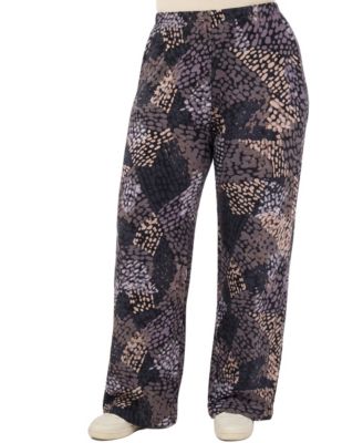 Plus Size Comfy Fit Wide-Leg Pull-On Pants
