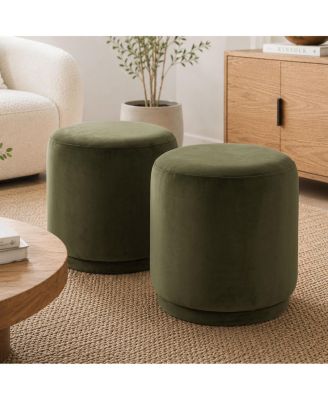 Round Swivel Ottoman,360-Degree Rotating Accent Seat for Living Room or Office