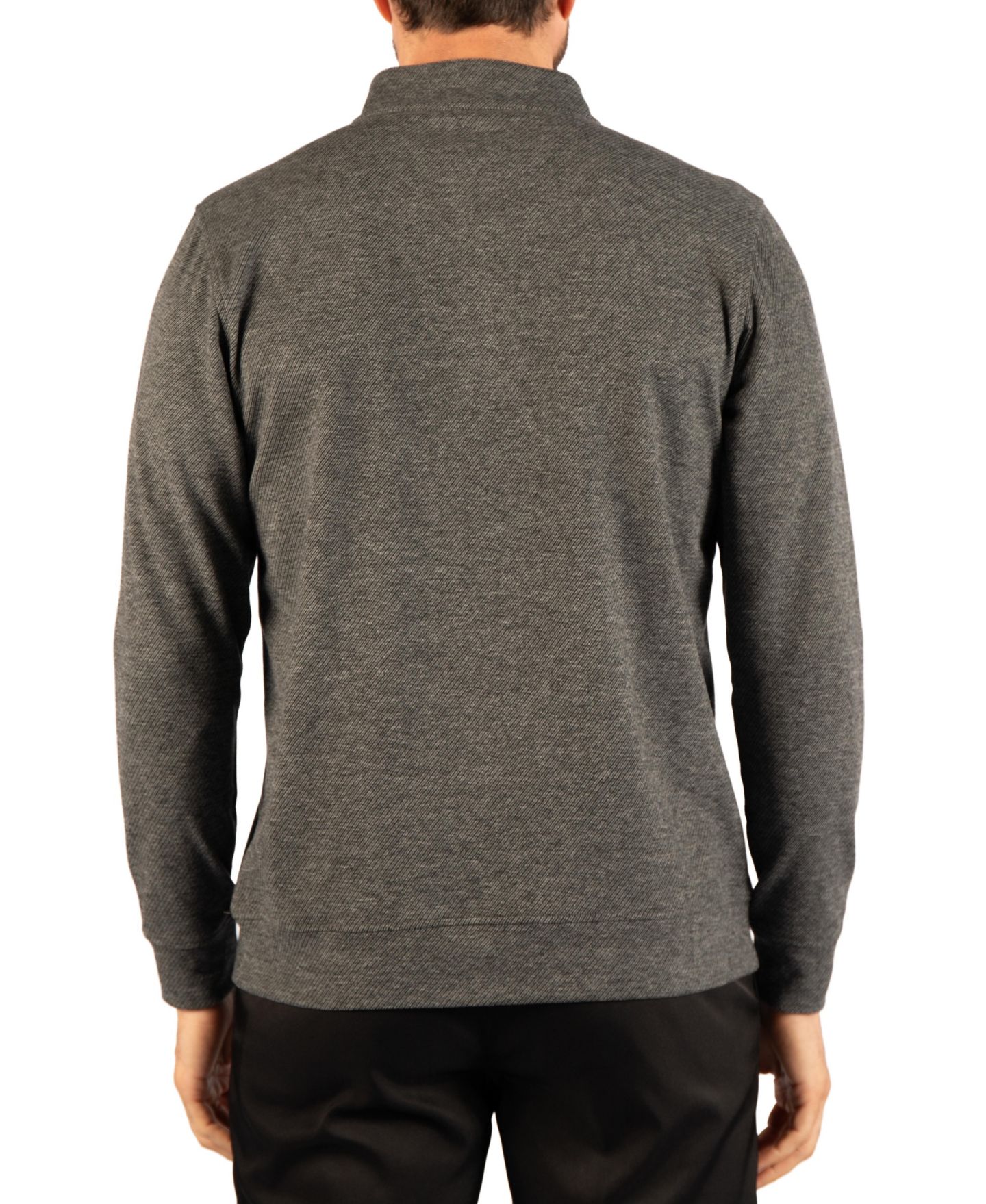 Мужской свитер Tailorbyrd Brushed Melange Twill Quarter Zip, цвет: Тёмный серый — фото 2