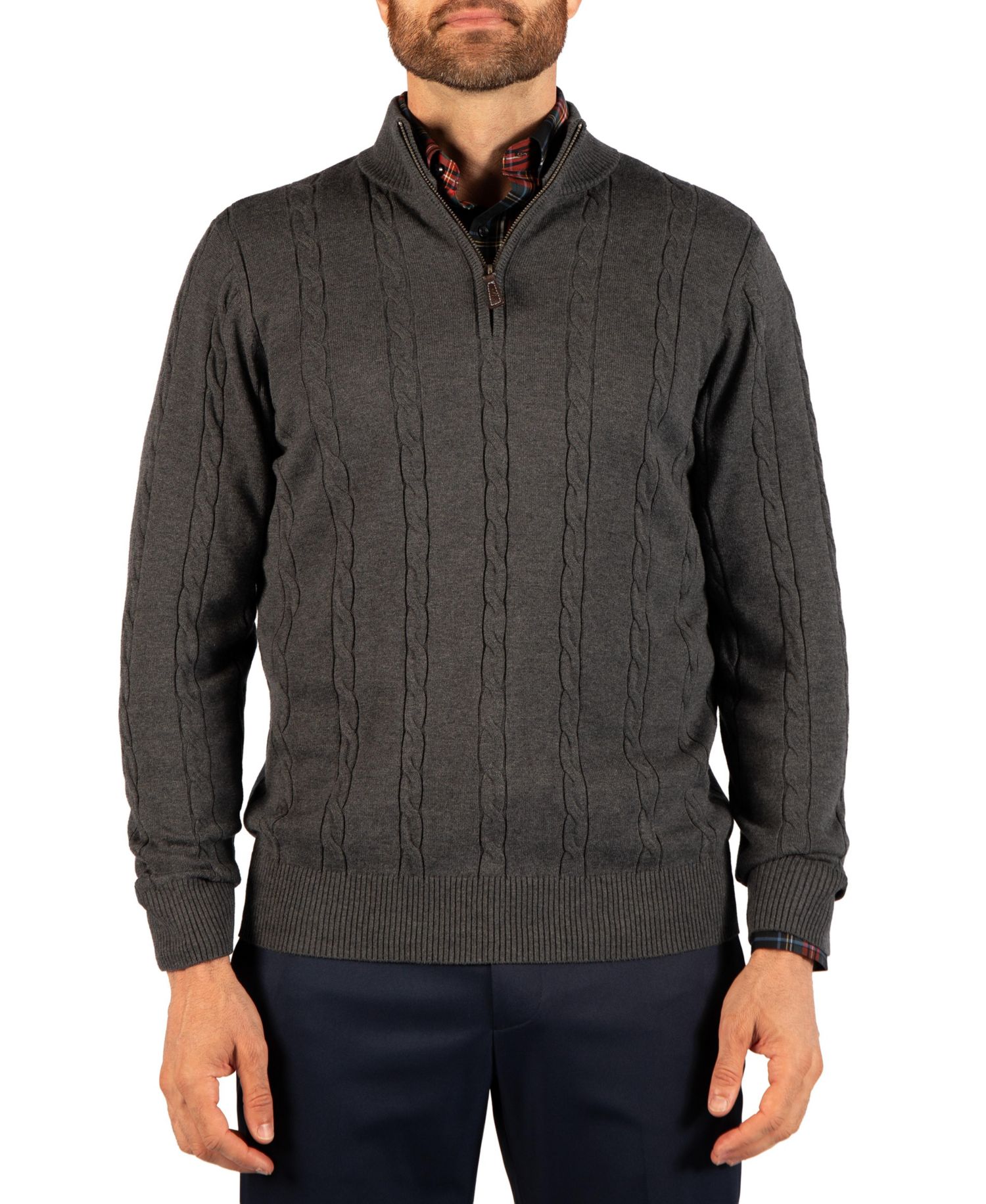 Men's Cable Knit Quarter Zip Sweater