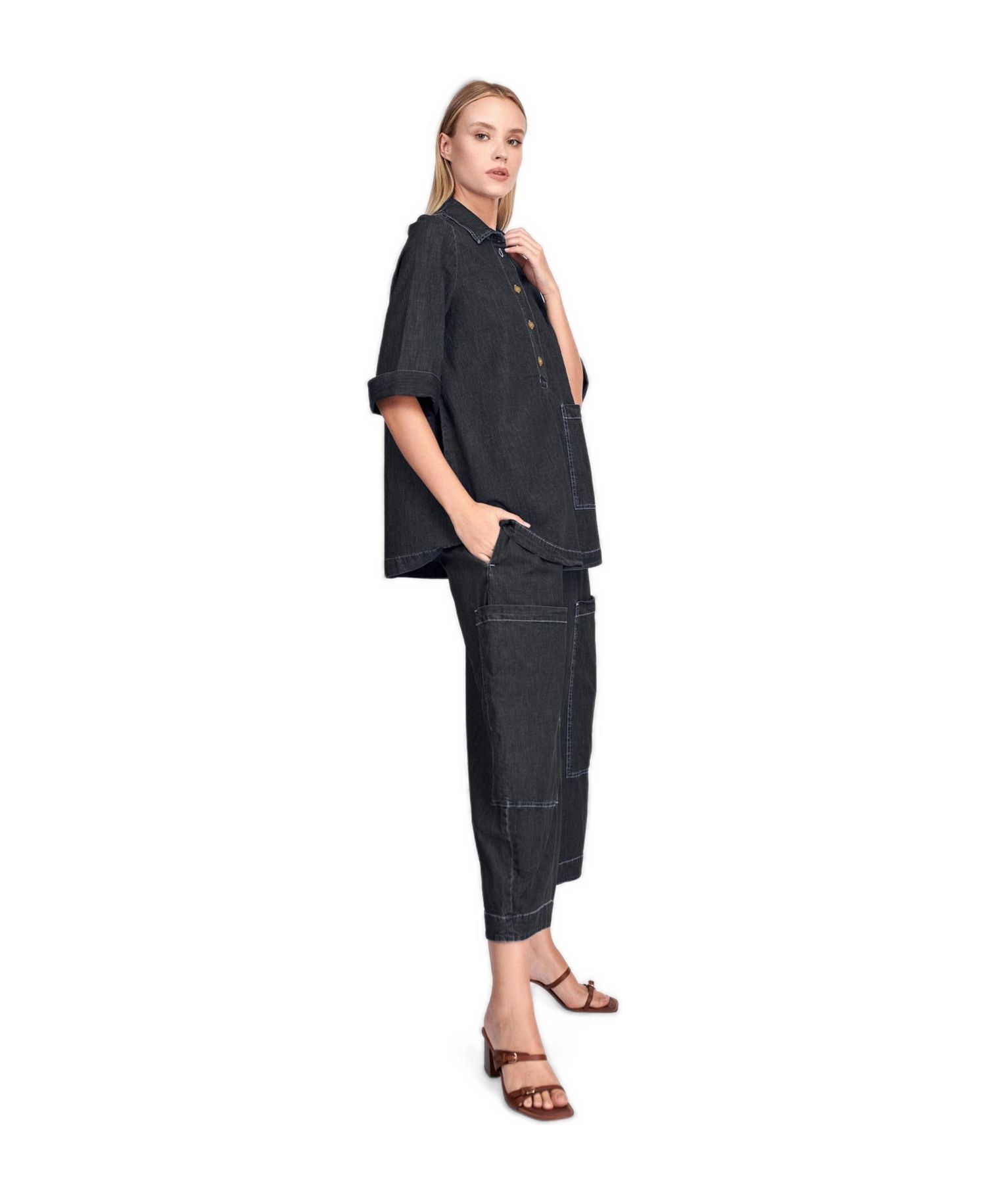 Women's Myles 3/4-Length A-Line Denim Popover Shirt