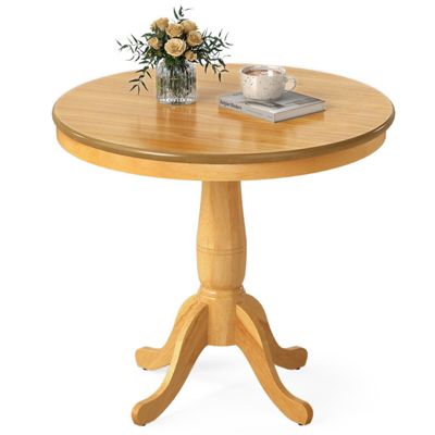 32-Inch Round Pedestal Dining Table with Solid Rubber Wood Base