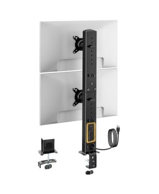Vertical Dual Monitor Stand With Built-In Power, Compatible with 17-34 Inch Monitors